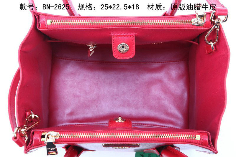 2014 Prada Calf Leather Tote Bag BN2625 red